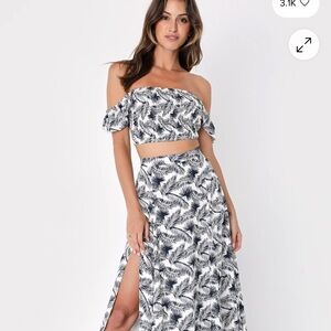 Trancoso Navy Blue Floral Print Two-Piece Maxi Dress. BRAND NEW WITH TAGS